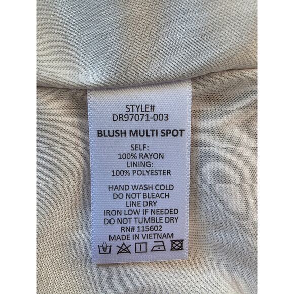 LUSH Blush Multi Spot V-Neck Front Tie Dress - Picture 6 of 6